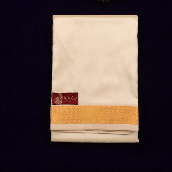 Horad Premium Art Silk Cream 1.50” Dhoti + Shirt Material