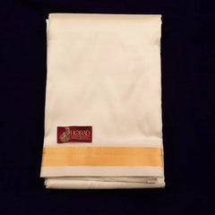 Horad Premium Art Silk Cream 1.25” Dhoti + Shirt Material