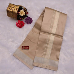 HORAD Premium Art Silk Sandstone Shirt Material (3 Meter) + (9X5) Dhoti + Angavastram