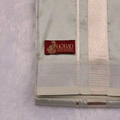 HORAD Premium Art Silk Steel Grey  Shirt Material (3 Meter) + (9X5) Dhoti + Angavastram