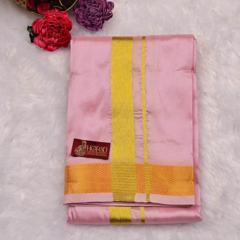 Horad Premium Art Silk Petal Pink Dhoti