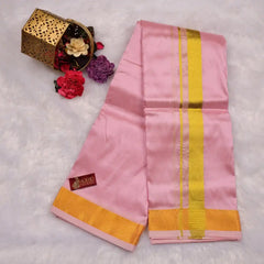 HORAD Premium Art Silk Petal Pink Dhoti with Shirt Material