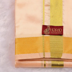 HORAD Premium Art Silk Rose Gold Dhoti with Shirt Material