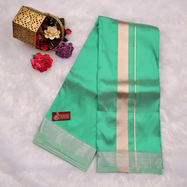 Horad Premium Art Silk Rexona Green Dhoti