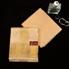 Horad Pure Silk Blend Gold Shirt Material + Dhoti (2 in 1)