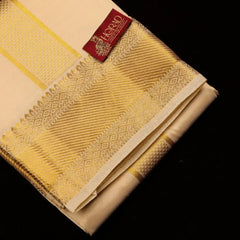 Horad Pure Silk Blend Gold Shirt Material + Dhoti (2 in 1)