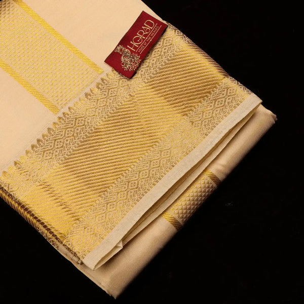 Horad Pure Silk Blend Gold Shirt Material + Dhoti (2 in 1)