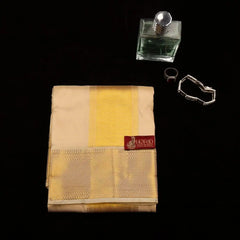 Horad Pure Silk Blend Gold Shirt Material + Dhoti (2 in 1)