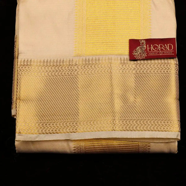 Horad Pure Silk Blend Gold Shirt Material + Dhoti (2 in 1)
