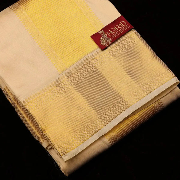 Horad Pure Silk Blend Gold Shirt Material + Dhoti (2 in 1)