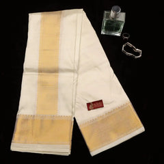 Horad Pure Silk Blend Cream Shirt Material + Dhoti ( 2 in 1 )