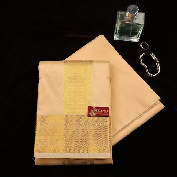 Horad Pure Silk Blend Gold Shirt Material + Dhoti (2 in 1)