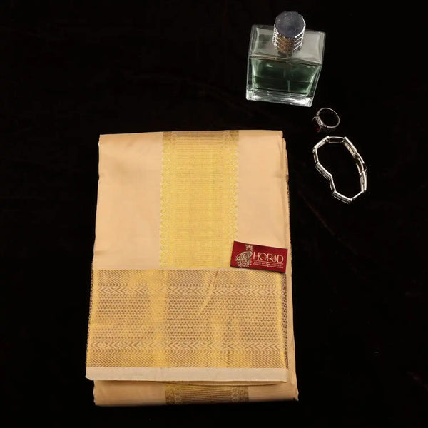 Horad Pure Silk Blend Gold Shirt Material + Dhoti (2 in 1)