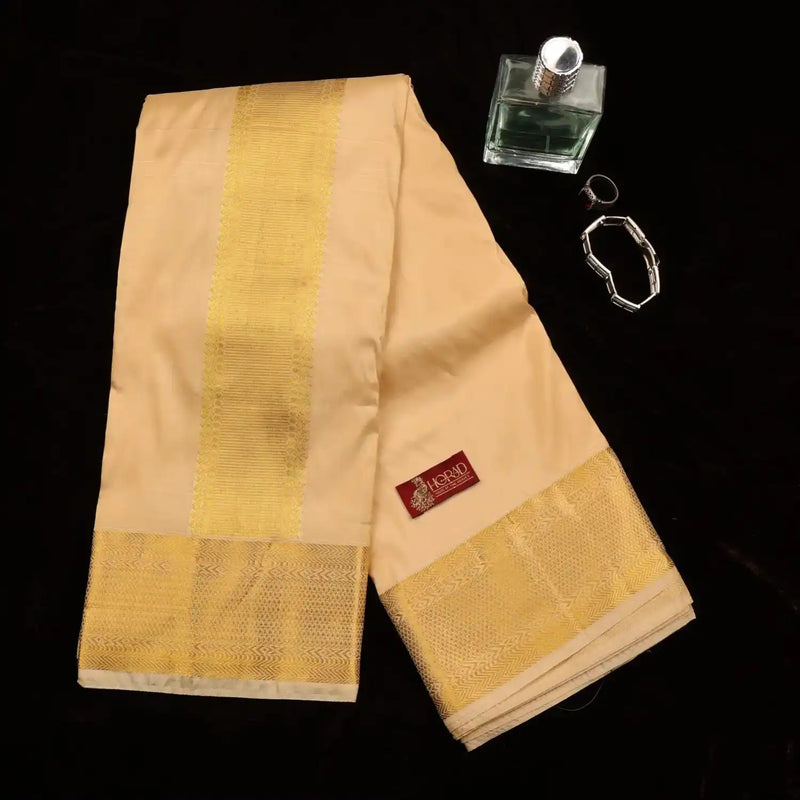 Horad Pure Silk Blend Gold Shirt Material + Dhoti (2 in 1)