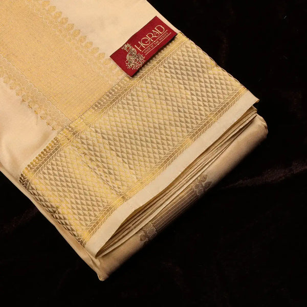 Horad Pure Silk Blend Gold Shirt Material + Dhoti (2 in 1)