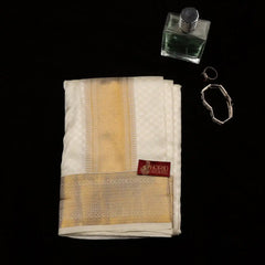Horad Pure Silk Blend Cream Emboss Shirt Material + Dhoti ( 2 in 1 )