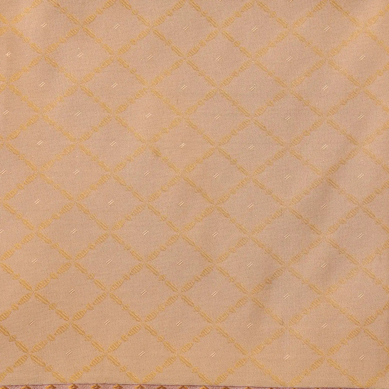 Horad Pure Silk Light Gold Emboss Wedding Set Shirt material + Dhoti + Angavastram (3 in 1)