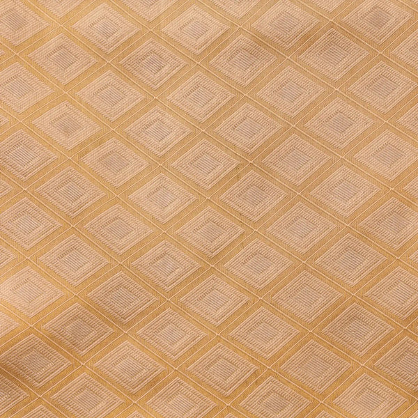 Horad Pure Silk Light Gold Emboss Wedding Set Shirt material + Dhoti + Angavastram (3 in 1)
