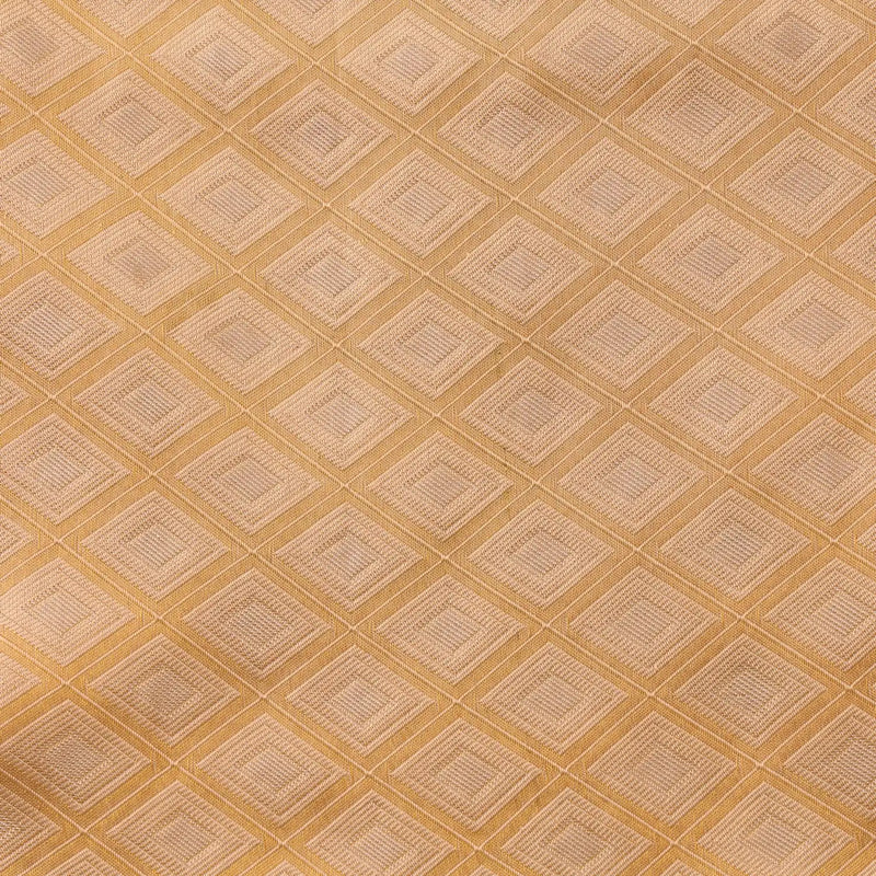 Horad Pure Silk Light Gold Emboss Wedding Set Shirt material + Dhoti + Angavastram (3 in 1)