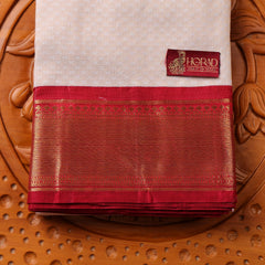 Horad Pure Silk Cream Emboss With Red Border Wedding Set (HIPSPS2)