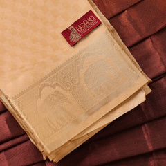 Horad Premium Art Silk Gold Emboss Elephant Border Shirt Material + Dhoti ( 2 in 1)