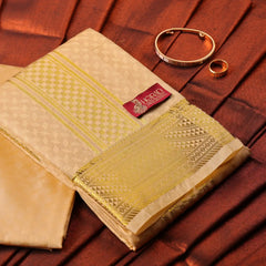Horad Premium Art Silk Gold Emboss Shirt Material + Dhoti ( 2 in 1)