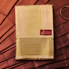Horad Premium Art Silk Gold Emboss Shirt Material + Dhoti ( 2 in 1)
