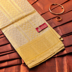 Horad Premium Art Silk  Tissue Gold Emboss Shirt Material+Dhoti ( 2 in 1)