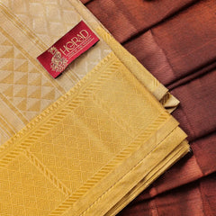 Horad Premium Art Silk  Tissue Gold Emboss Shirt Material+Dhoti ( 2 in 1)