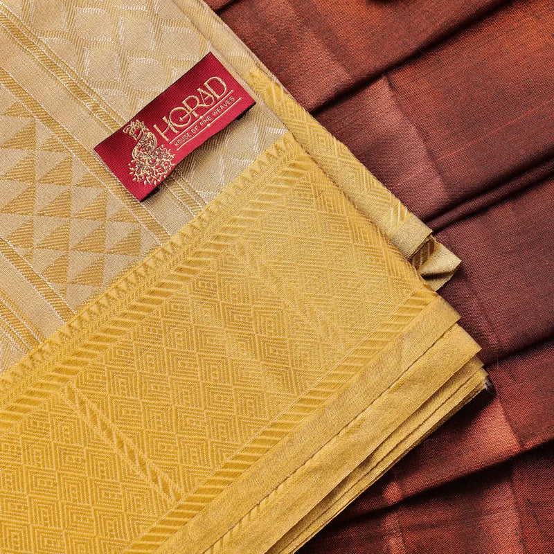 Horad Premium Art Silk  Tissue Gold Emboss Shirt Material+Dhoti ( 2 in 1)