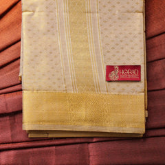 Horad Premium Art Silk Gold Tissue Emboss Shirt Material + Dhoti + Angavastram
