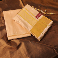 Horad Premium Art Silk Gold Emboss Shirt Material + Dhoti ( 2 in 1)