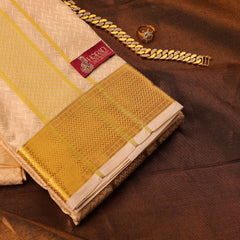 Horad Premium Art Silk Gold Emboss Shirt Material + Dhoti ( 2 in 1)