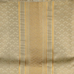 Horad Premium Art Silk Tissue Double Warp FIR.Green Emboss Shirt Material + Dhoti + Angavastram