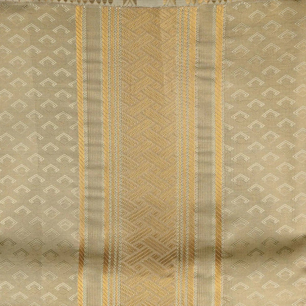 Horad Premium Art Silk Tissue Double Warp FIR.Green Emboss Shirt Material + Dhoti + Angavastram