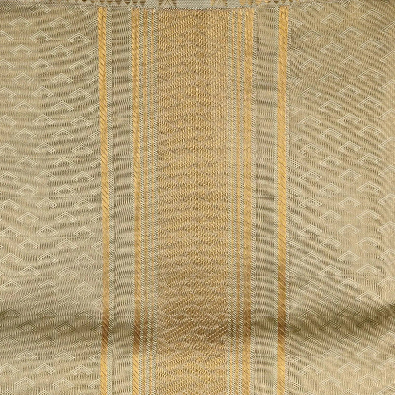 Horad Premium Art Silk Tissue Double Warp FIR.Green Emboss Shirt Material + Dhoti + Angavastram