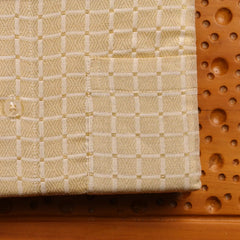 Horad Kora Cotton Tissue Big Square Emboss Light Gold Shirt + Dhoti