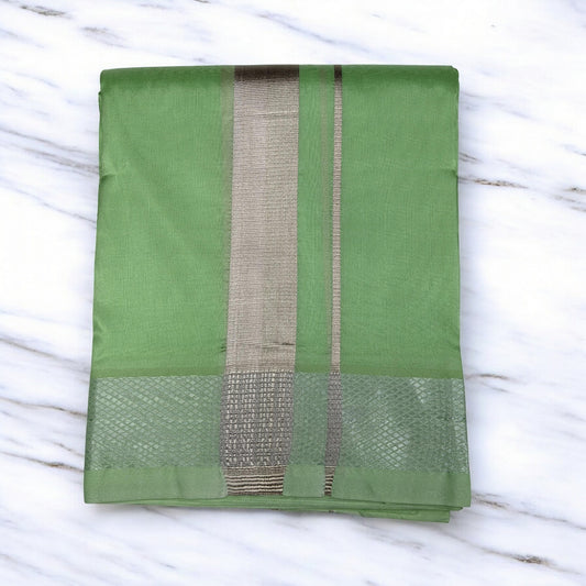 Horad Premium Art Silk Apple Green Dhoti