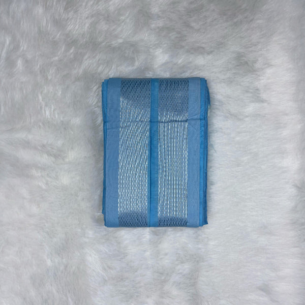 Horad Premium Art Silk Sky Blue Shirt + Dhoti +  Angavastram