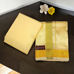 HORAD Premium Art Silk Champagne Dhoti with Shirt Material