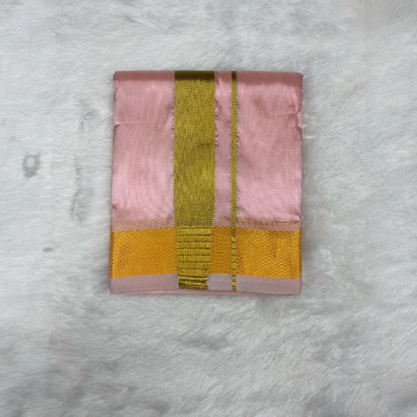 HORAD Premium Art Silk Petal Pink Dhoti + Belt