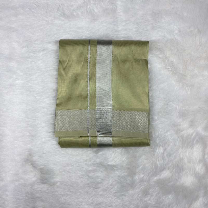 Horad Premium Art Silk FIR.Green Shirt + Dhoti +  Angavastram