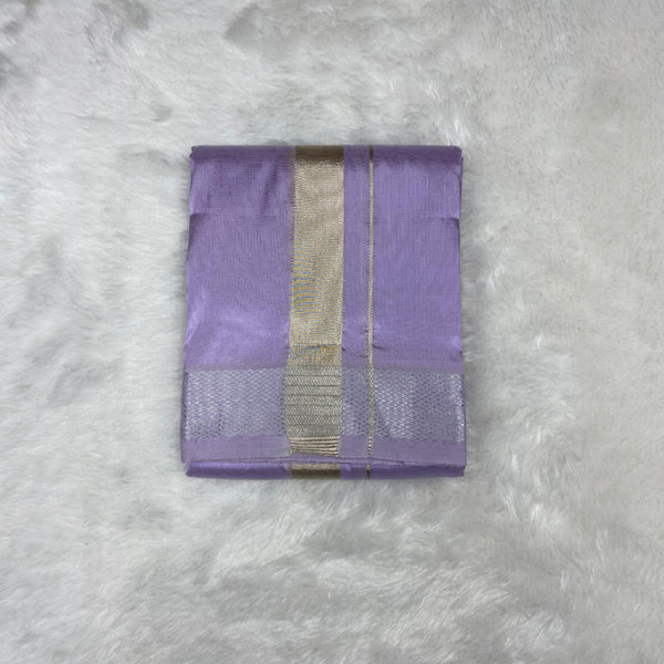 HORAD Premium Art Silk Lavender Dhoti + Angavastram (9X5)
