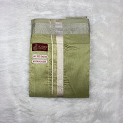 Horad Premium Art Silk FIR.Green Shirt + Welcro Dhoti