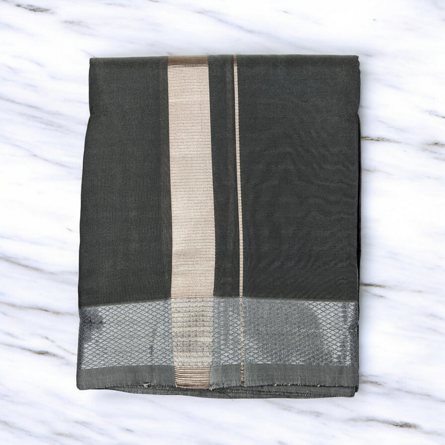 Horad Premium Art Silk Dark Grey Dhoti