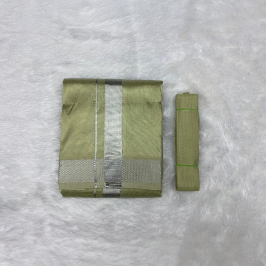 HORAD Premium Art Silk FIR.Green Dhoti + Belt