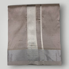 HORAD Premium Art Silk Sandstone Dhoti + Angavastram (8X4)