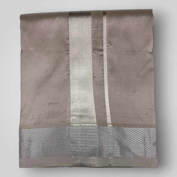 HORAD Premium Art Silk Sandstone Dhoti + Angavastram (8X4)