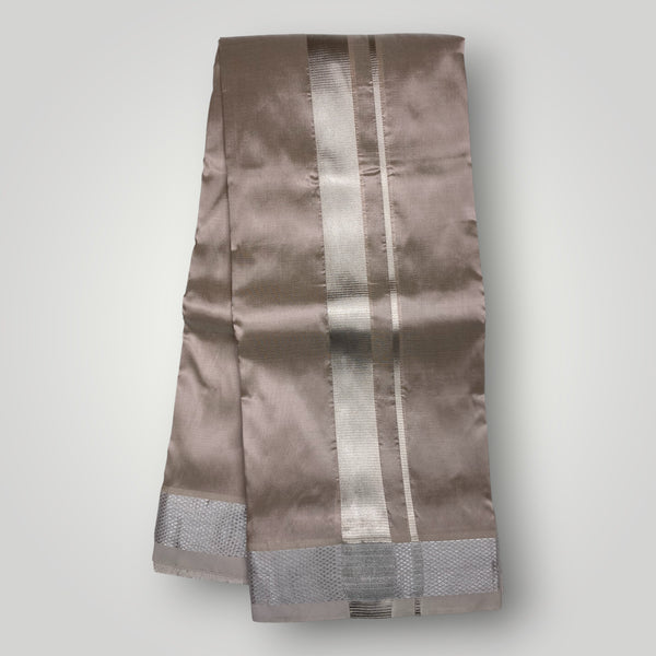 Horad Premium Art Silk Dad and Son Sandstone Shirt + Dhoti