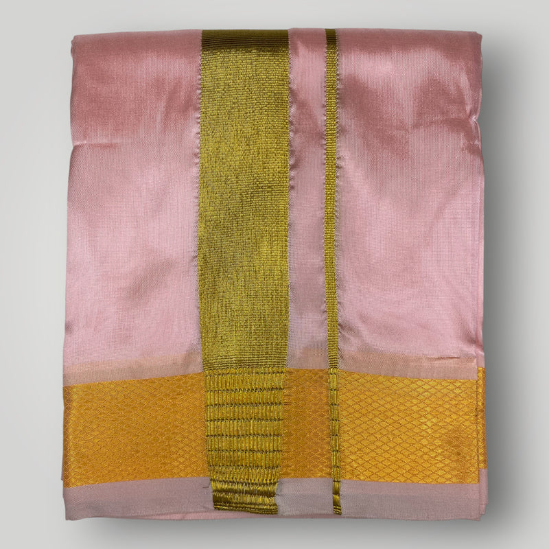 Horad Premium Art Silk Petal Pink Dhoti